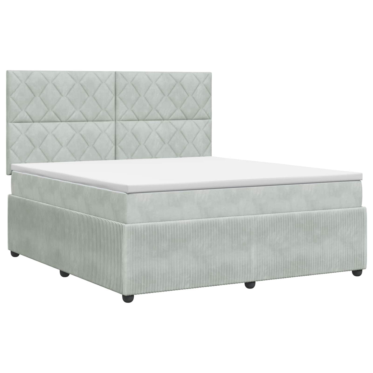 Letto box spring con materasso Grigio Chiaro 180 x 200 cm | homemem39