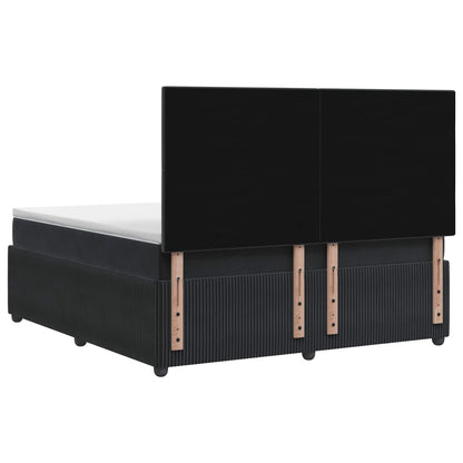 Letto box spring con materasso Nero 180 x 200 cm Velluto - homemem39