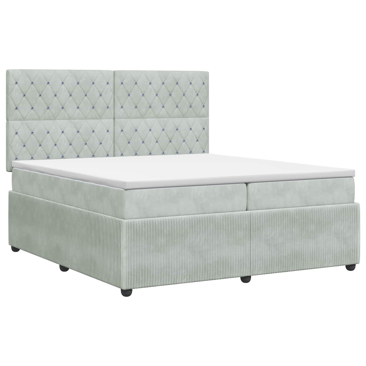 Letto box spring con materasso Grigio Chiaro 200 x 200 cm | homemem39