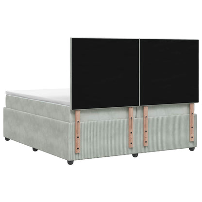 Letto box spring con materasso Grigio Chiaro 200 x 200 cm | homemem39