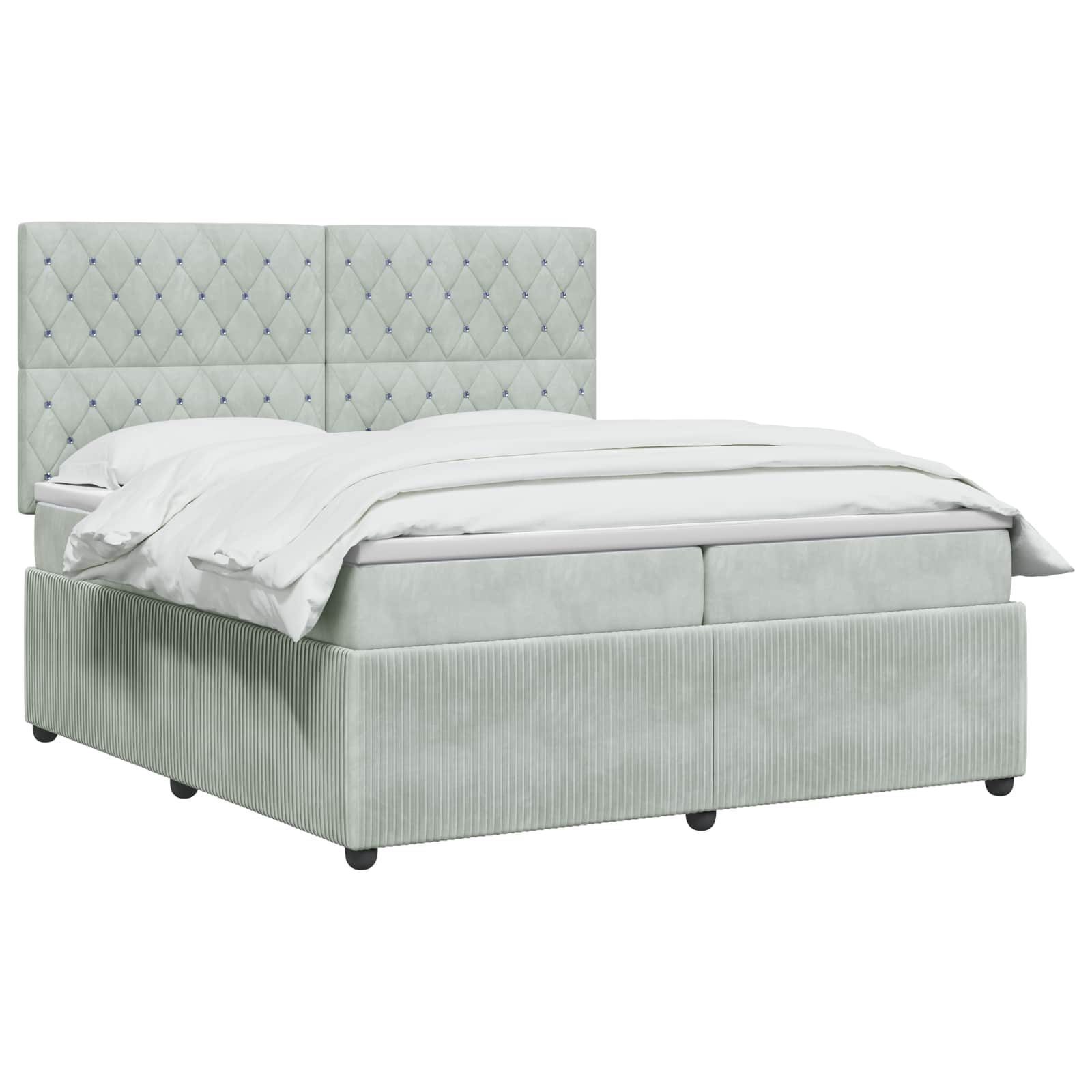 Letto box spring con materasso Grigio Chiaro 200 x 200 cm | homemem39