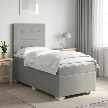 Letto box spring con materasso Grigio Chiaro 90 x 200 cm
