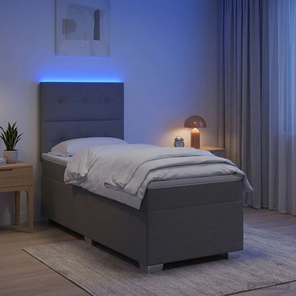Letto box spring con materasso Grigio Chiaro 90 x 200 cm