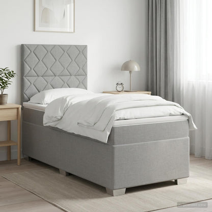 Letto box spring con materasso Grigio Chiaro 90 x 200 cm | homemem39