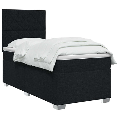 Letto box spring con materasso Nero 90 x 190 cm Tessuto | homemem39