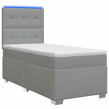 Letto box spring con materasso Grigio Chiaro 90 x 200 cm