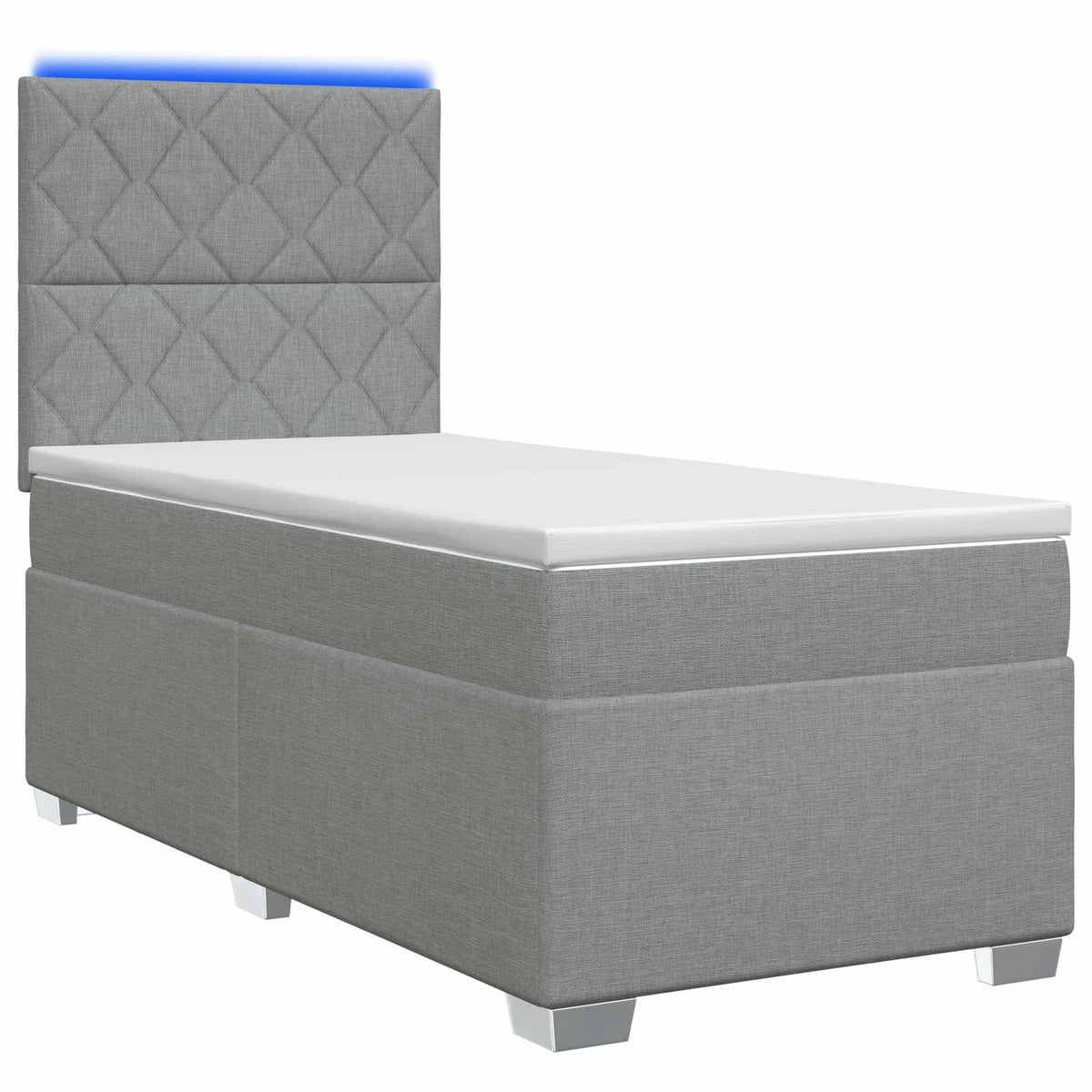 Letto box spring con materasso Grigio Chiaro 90 x 200 cm | homemem39