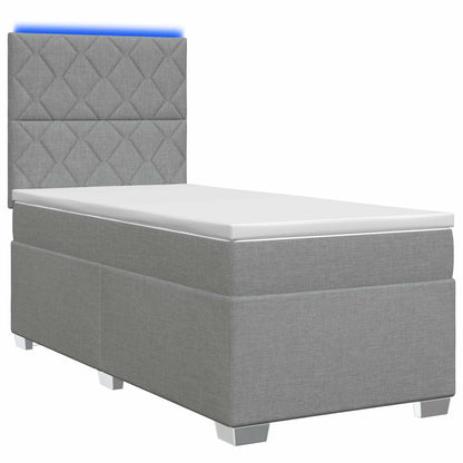 Letto box spring con materasso Grigio Chiaro 90 x 200 cm | homemem39