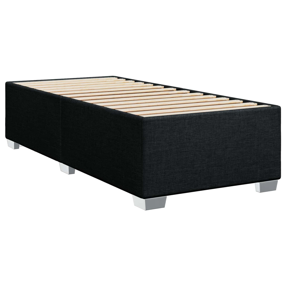Letto box spring con materasso Nero 90 x 200 cm Tessuto | homemem39