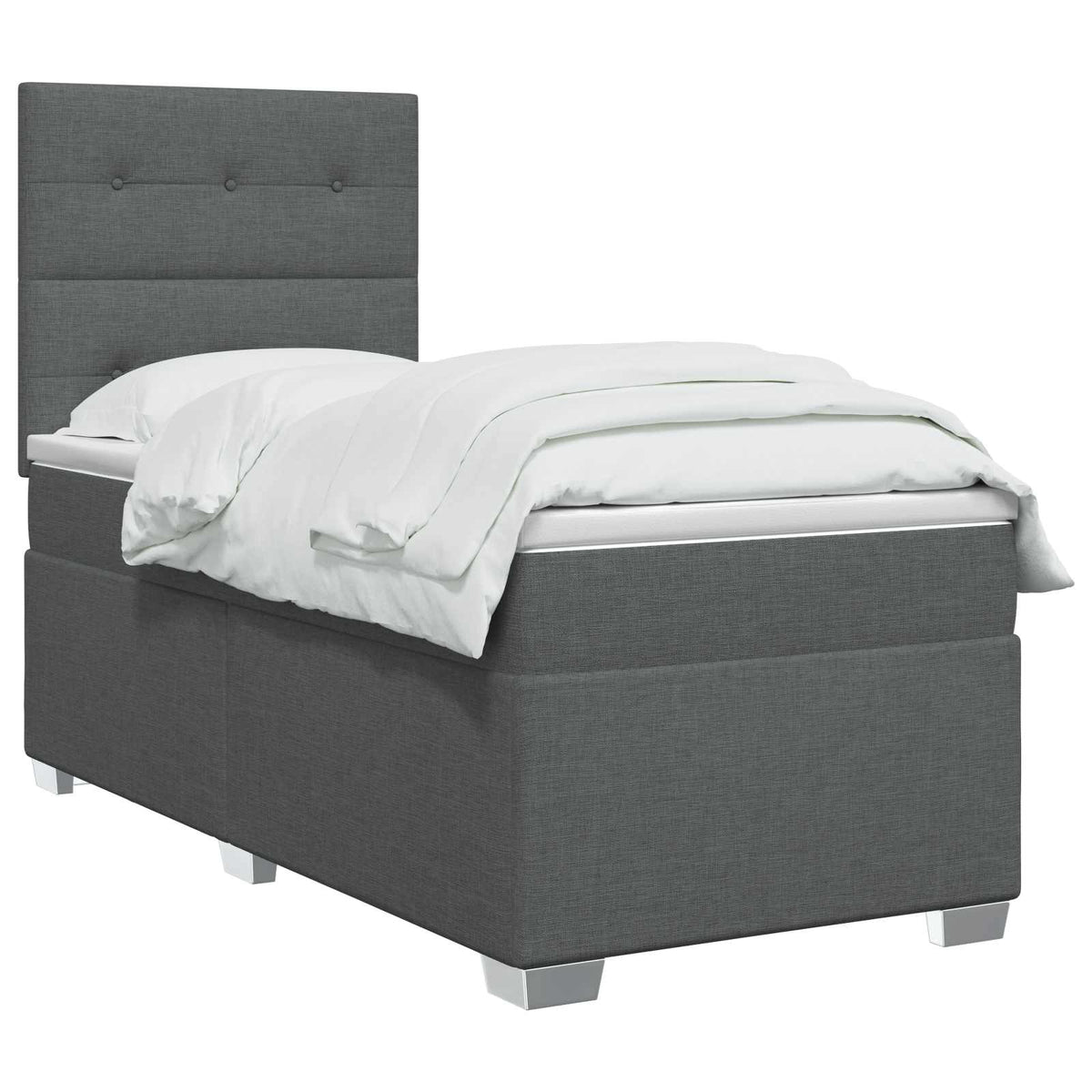 Letto box spring con materasso Grigio Scuro 100 x 200 cm | homemem39