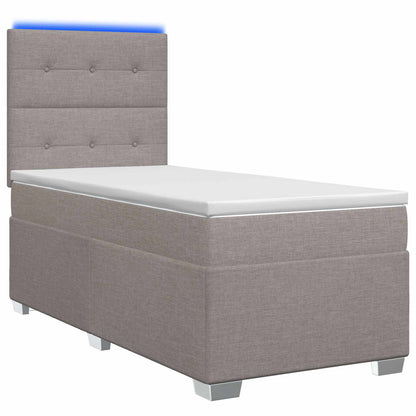 Letto box spring con materasso Tortora 100 x 200 cm Tessuto