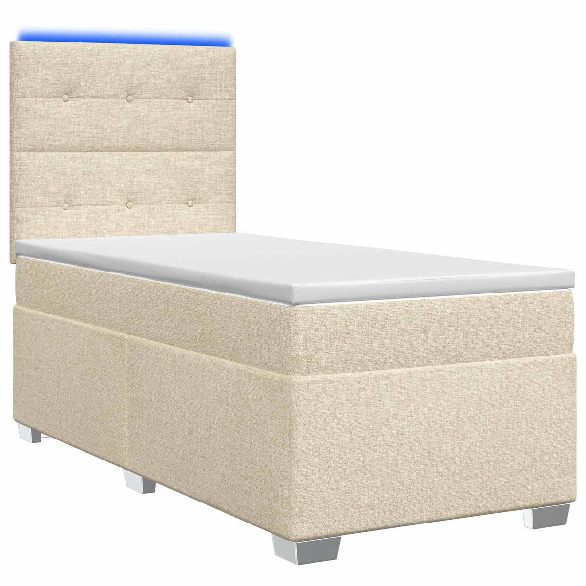 Letto box spring con materasso Crema 100 x 200 cm Tessuto | homemem39