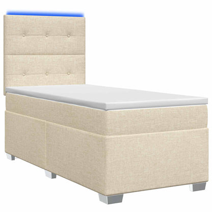 Letto box spring con materasso Crema 100 x 200 cm Tessuto | homemem39