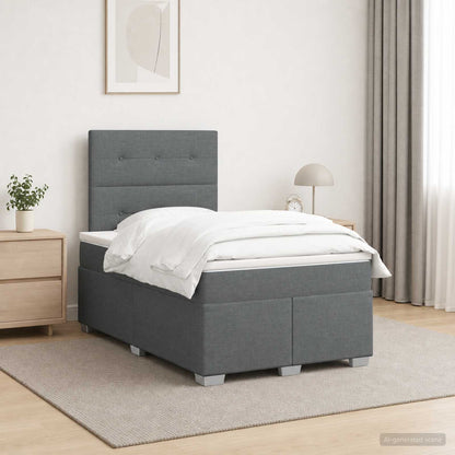 Letto box spring con materasso Grigio Scuro 120 x 200 cm | homemem39