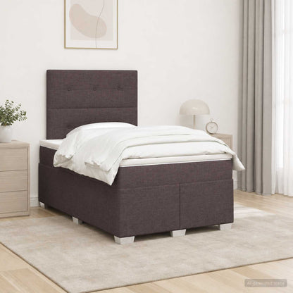Letto box spring con materasso Marrone Scuro 120 x 190 cm