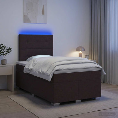 Letto box spring con materasso Marrone Scuro 120 x 190 cm