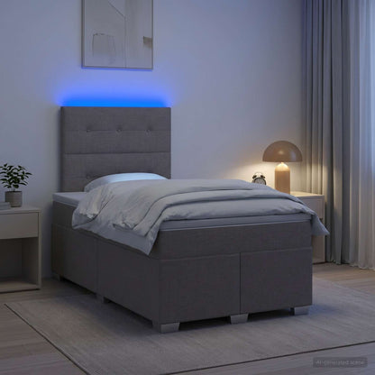 Letto box spring con materasso Tortora 120 x 200 cm Tessuto