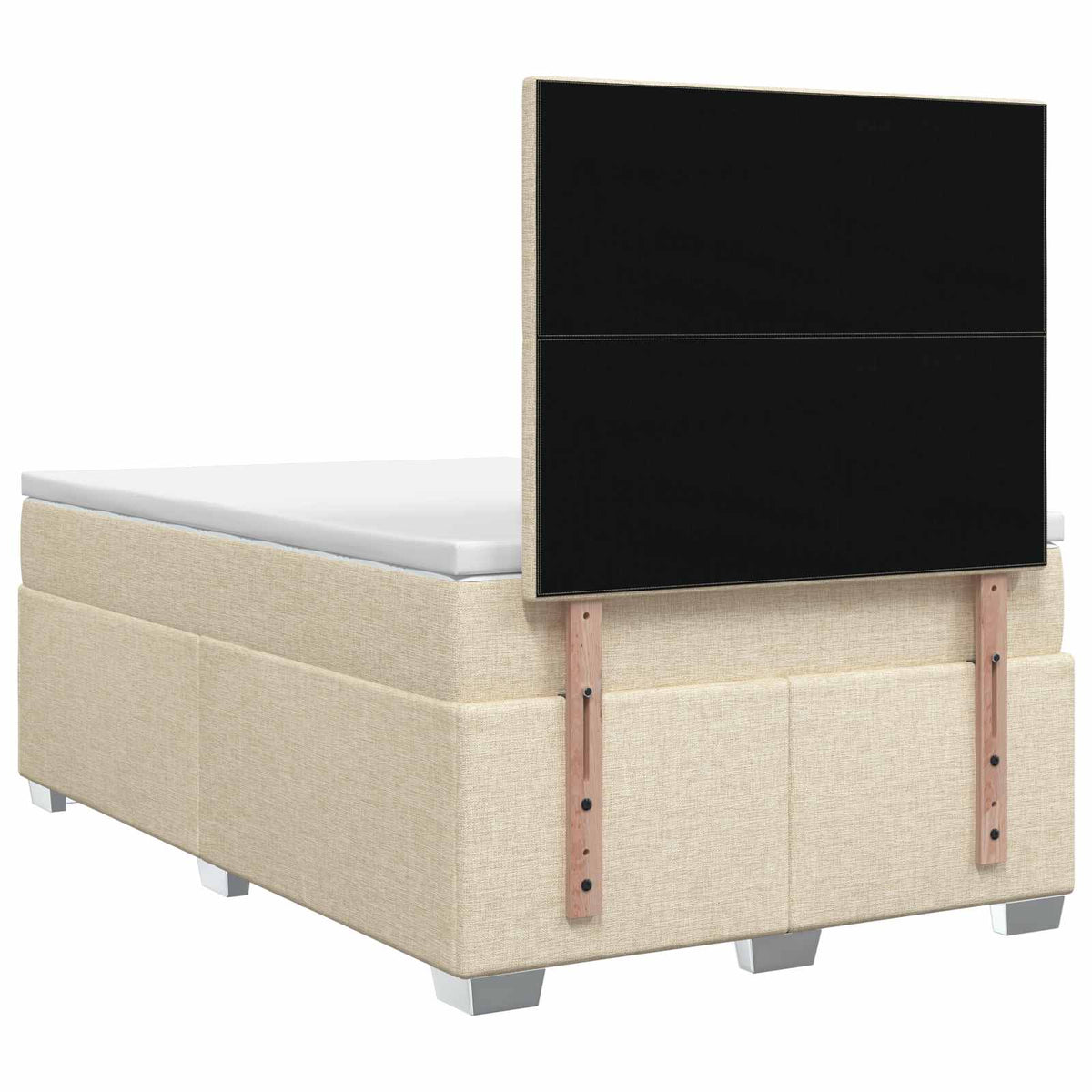 Letto box spring con materasso Crema 120 x 190 cm Tessuto | homemem39