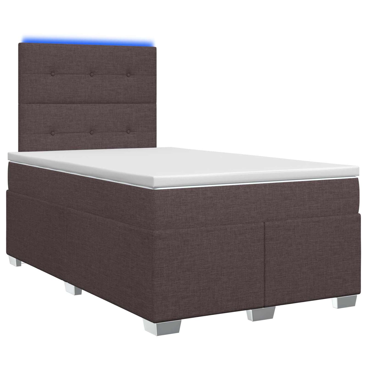 Letto box spring con materasso Marrone Scuro 120 x 200 cm