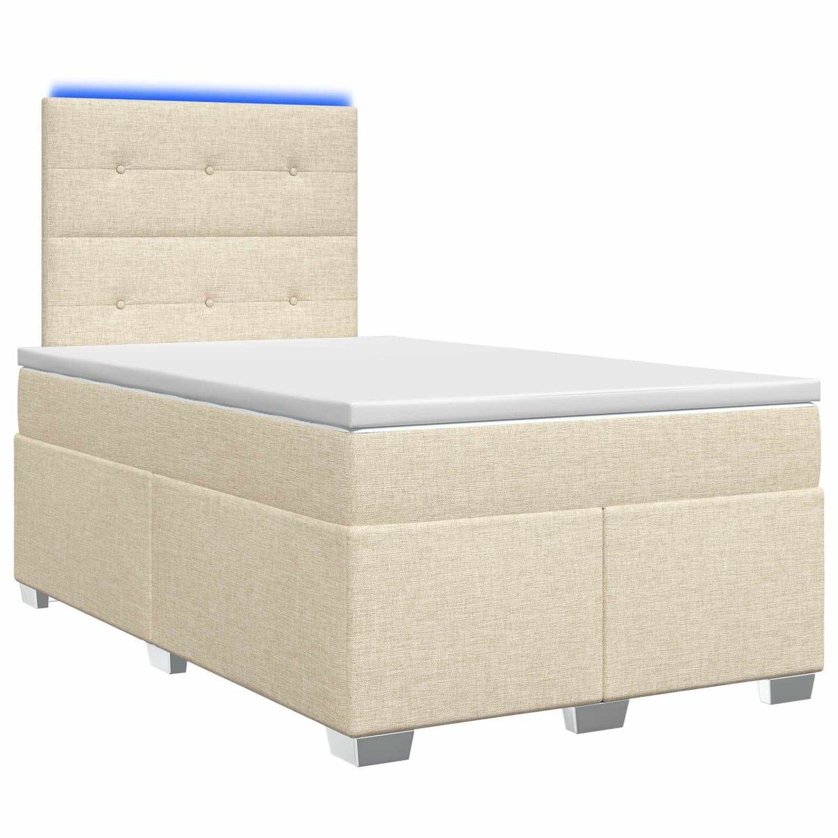 Letto box spring con materasso Crema 120 x 200 cm Tessuto | homemem39