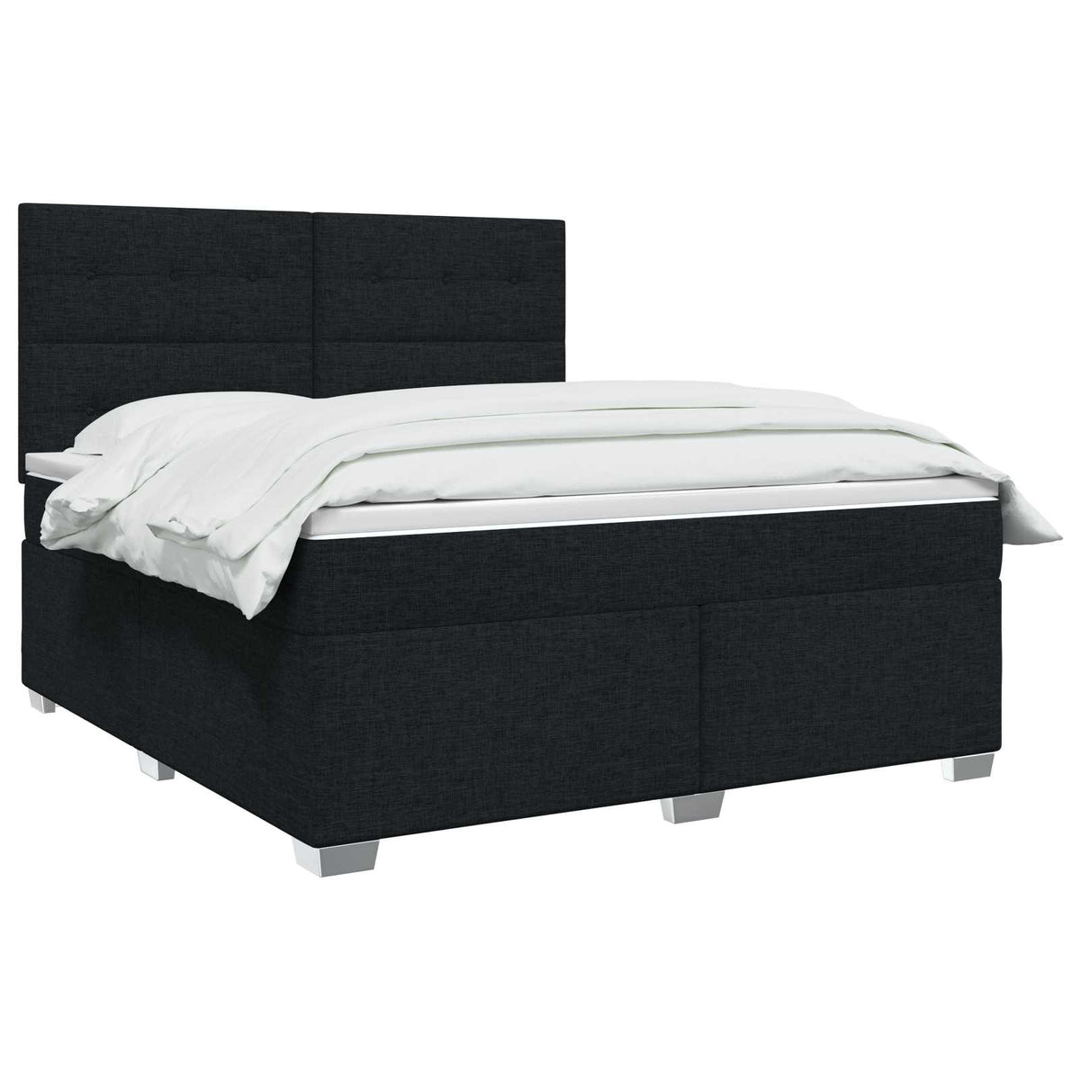 Letto box spring con materasso Nero 140 x 190 cm Tessuto | homemem39