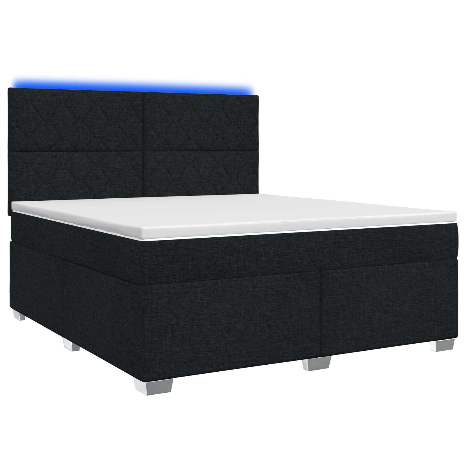 Letto box spring con materasso Nero 140 x 190 cm Tessuto | homemem39