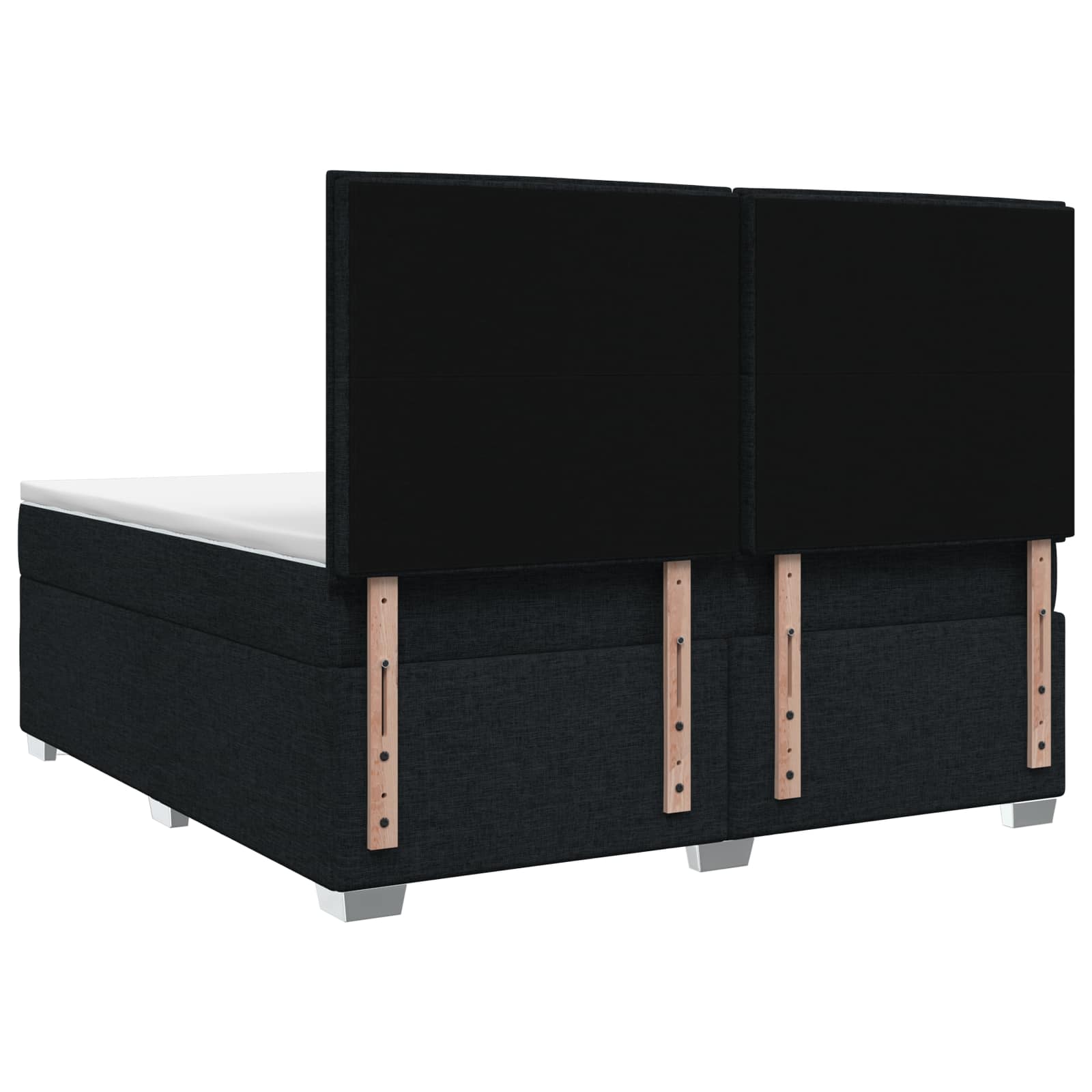 Letto box spring con materasso Nero 140 x 190 cm Tessuto | homemem39