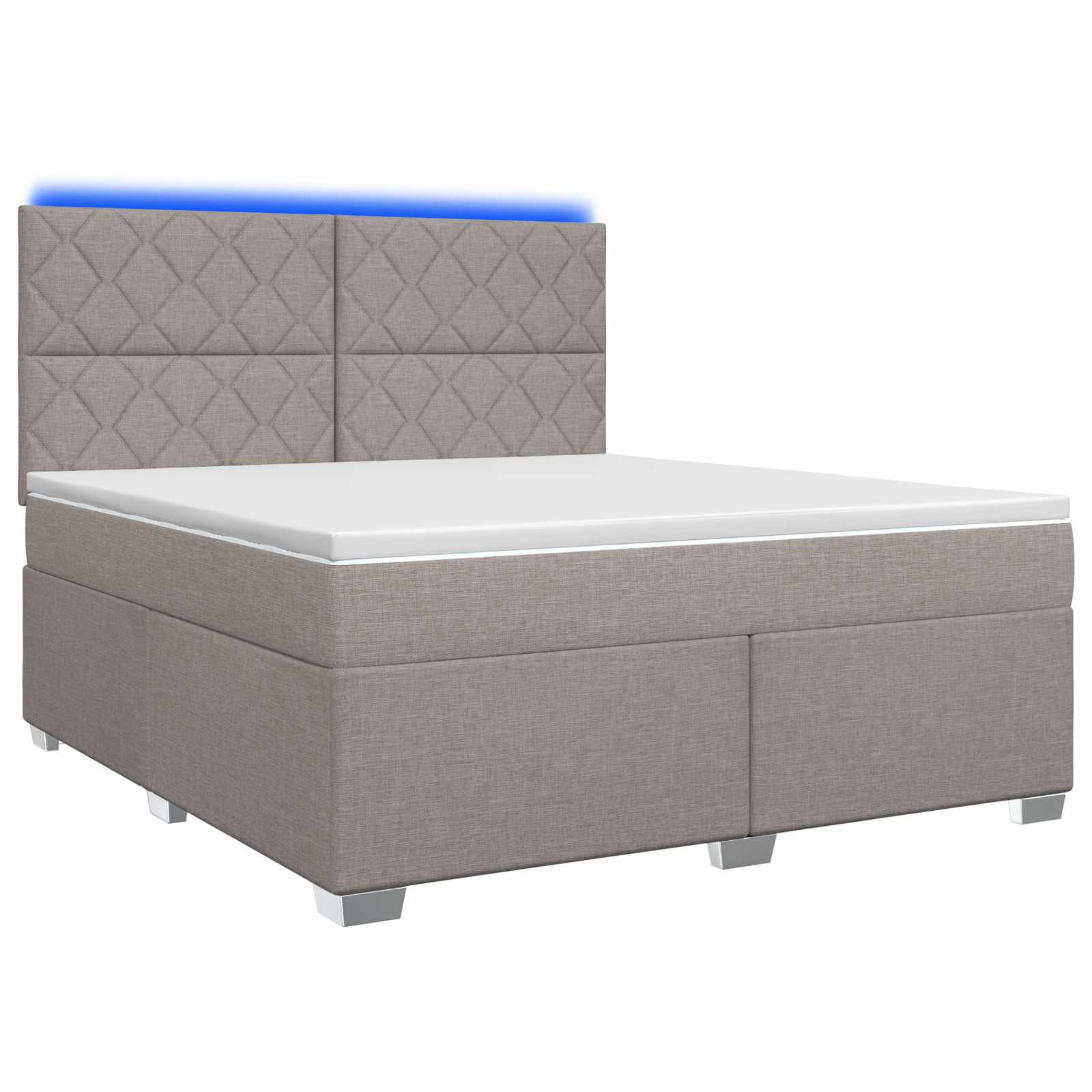 Letto box spring con materasso Tortora 140 x 190 cm Tessuto | homemem39
