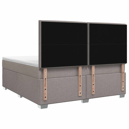 Letto box spring con materasso Tortora 140 x 190 cm Tessuto | homemem39