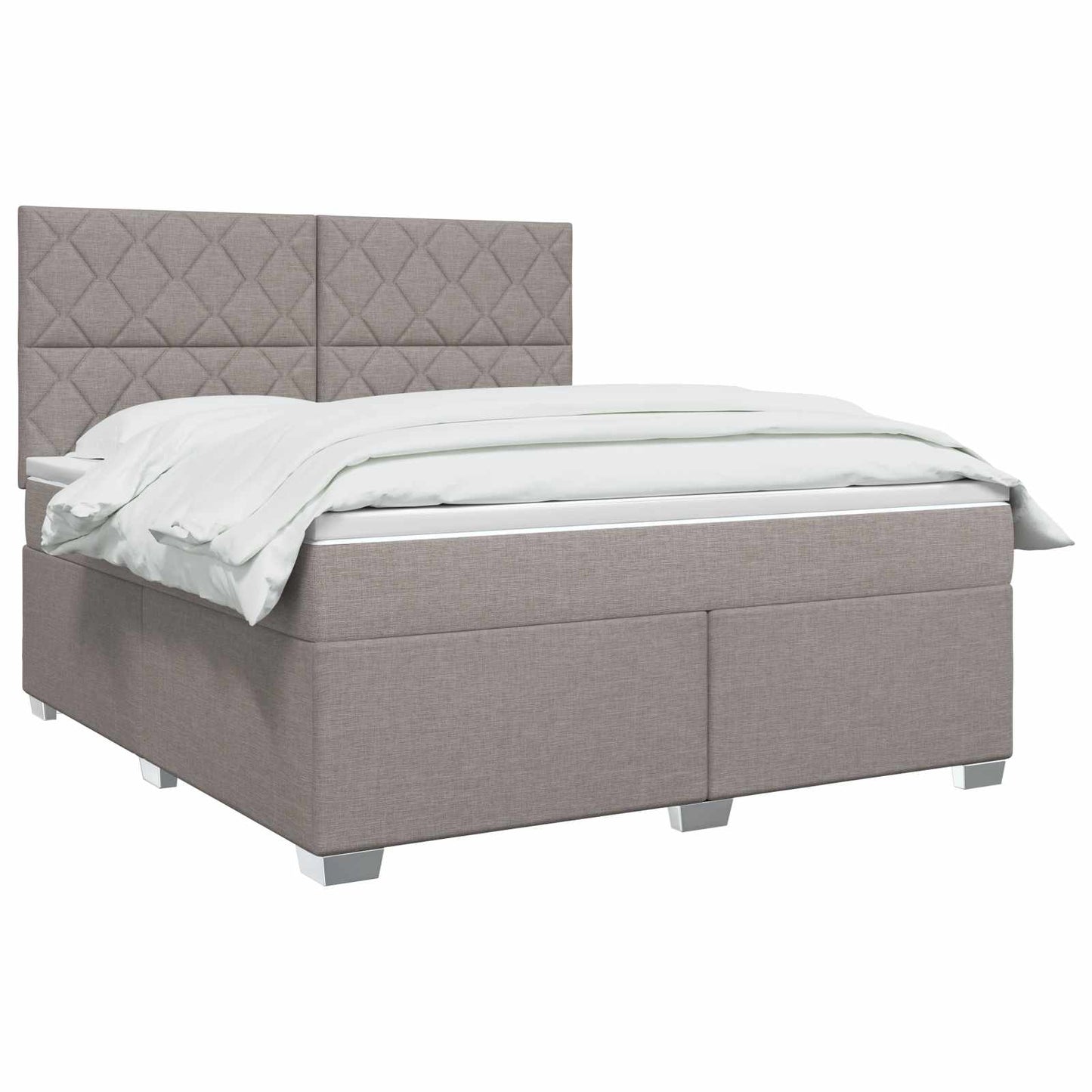 Letto box spring con materasso Tortora 140 x 190 cm Tessuto | homemem39