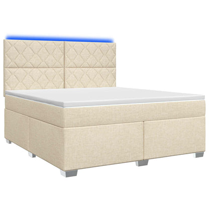 Letto box spring con materasso Crema 160 x 200 cm Tessuto | homemem39