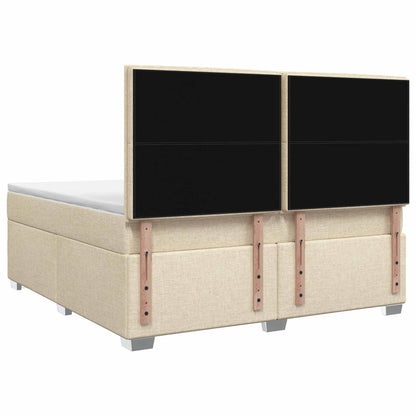 Letto box spring con materasso Crema 160 x 200 cm Tessuto | homemem39