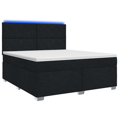 Letto box spring con materasso Nero 180 x 200 cm Tessuto | homemem39