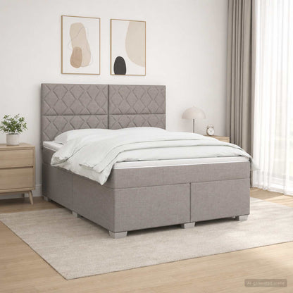 Letto box spring con materasso Tortora 140 x 200 cm Tessuto | homemem39