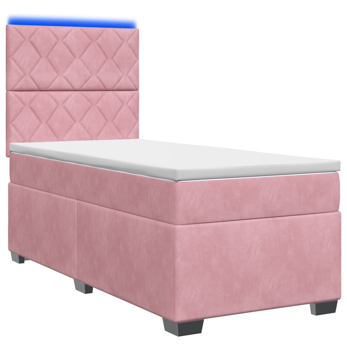 Letto box spring con materasso Rosa 80 x 200 cm Velluto | homemem39