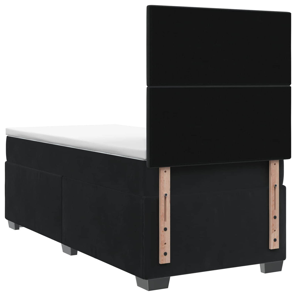 Letto box spring con materasso Nero 90 x 190 cm Velluto | homemem39