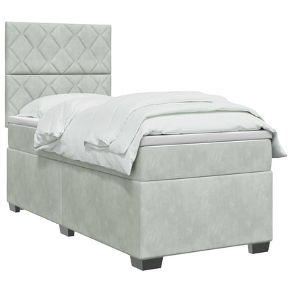Letto box spring con materasso Grigio Chiaro 90 x 200 cm | homemem39