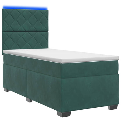 Letto box spring con materasso Verde Scuro 90 x 200 cm Velluto | homemem39
