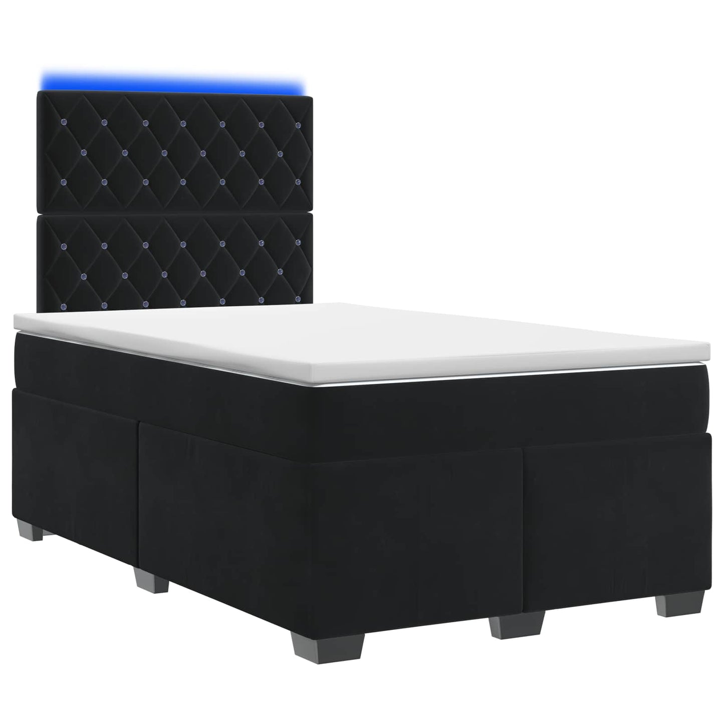 Letto box spring con materasso Nero 120 x 190 cm Velluto | homemem39