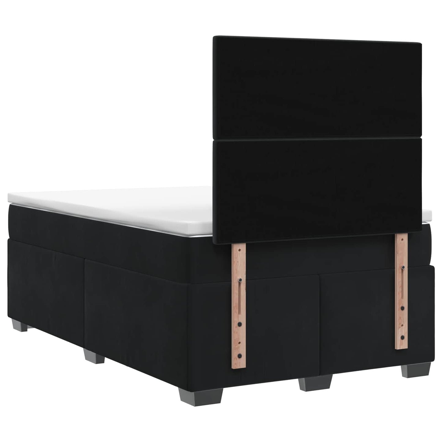 Letto box spring con materasso Nero 120 x 190 cm Velluto | homemem39