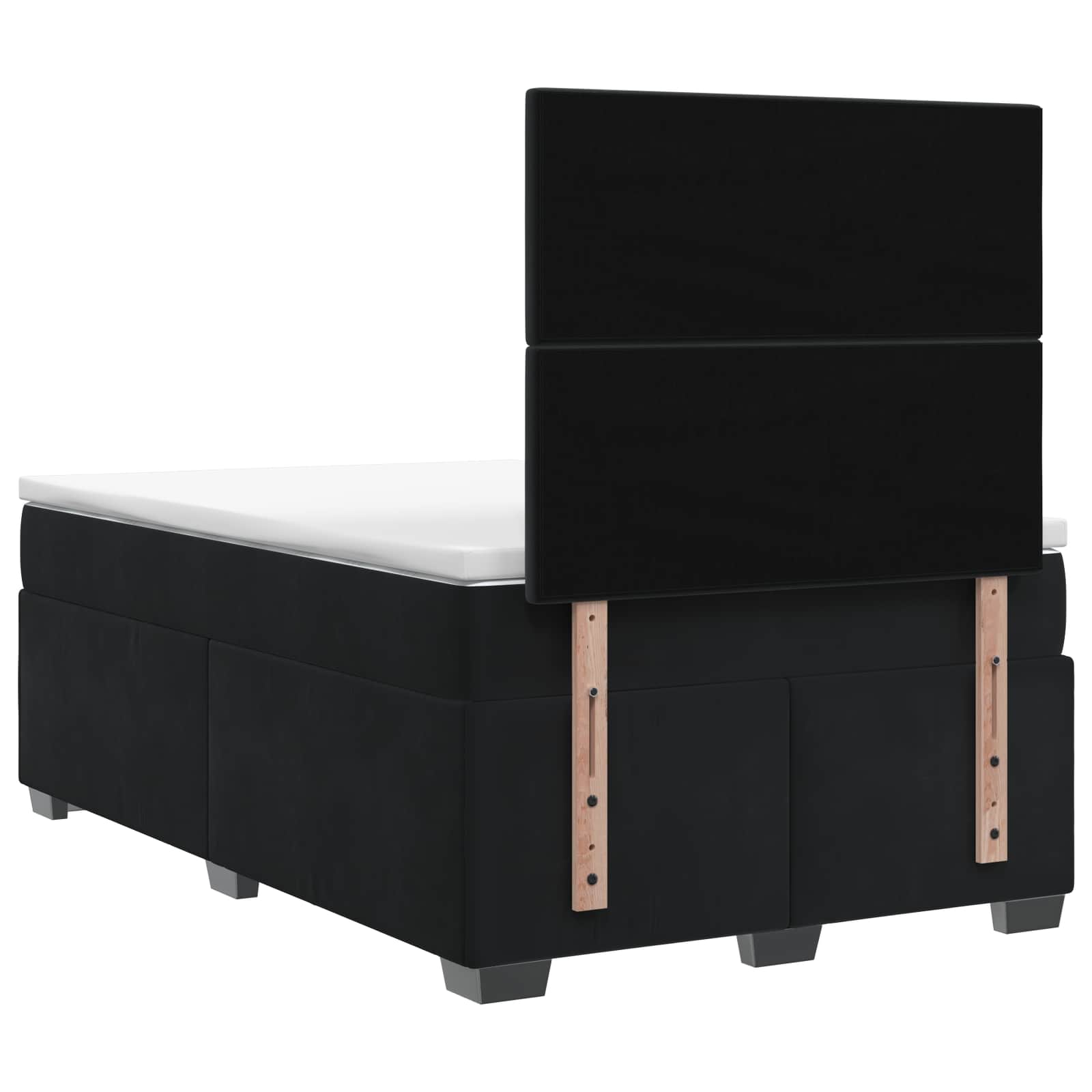 Letto box spring con materasso Nero 120 x 190 cm Velluto | homemem39