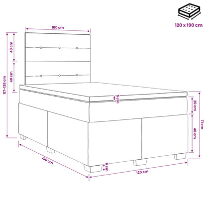 Letto box spring con materasso Rosa 120 x 190 cm Velluto | homemem39