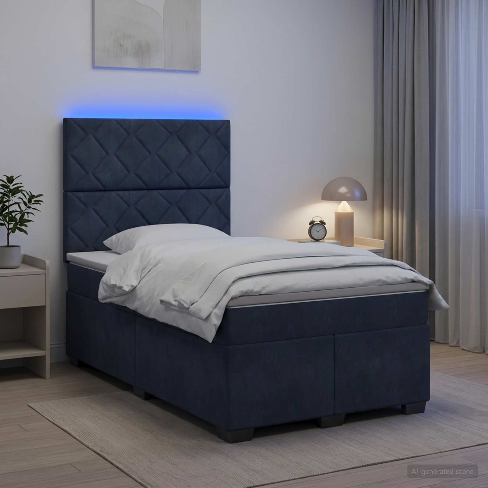 Letto box spring con materasso Grigio Scuro 120 x 190 cm | homemem39