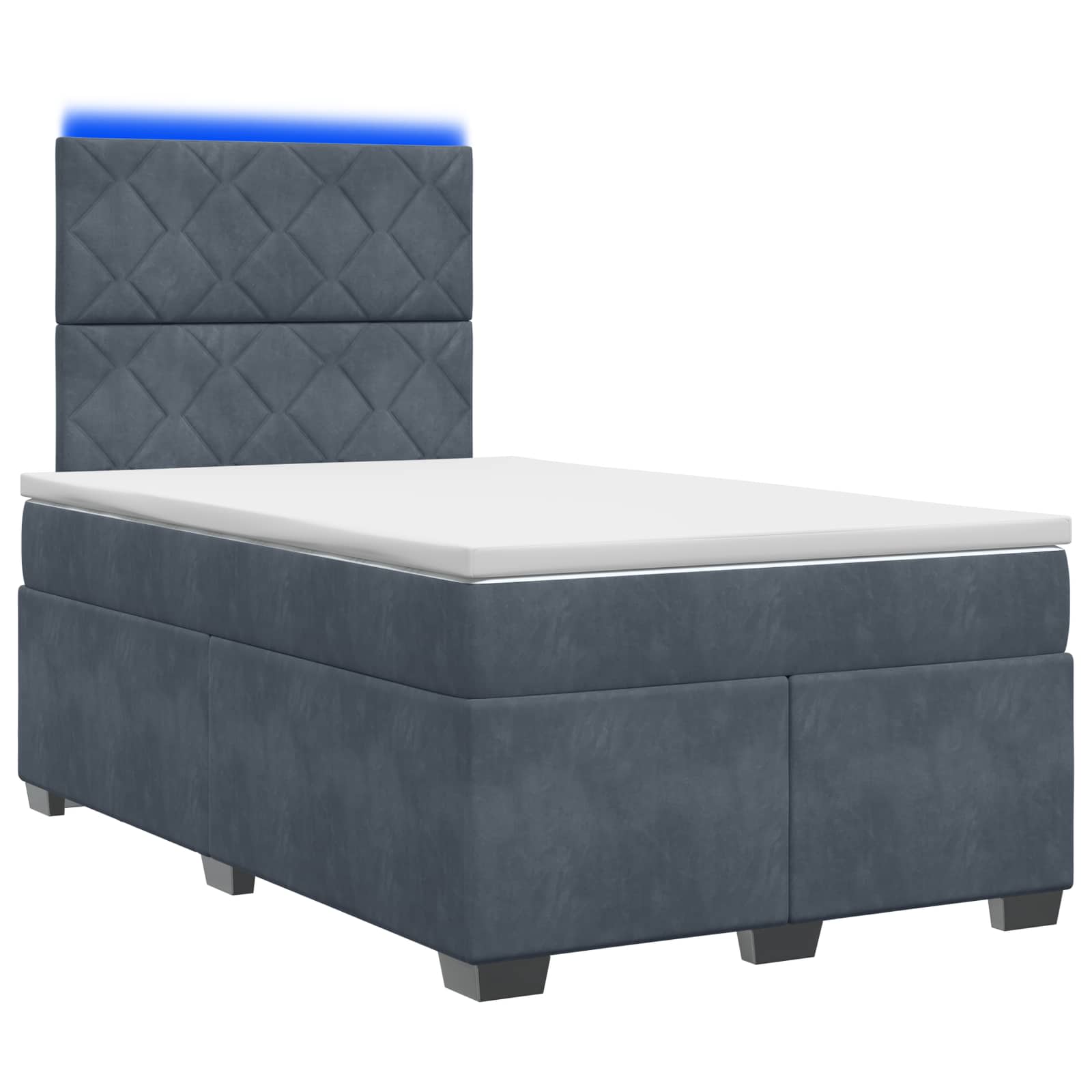 Letto box spring con materasso Grigio Scuro 120 x 190 cm | homemem39