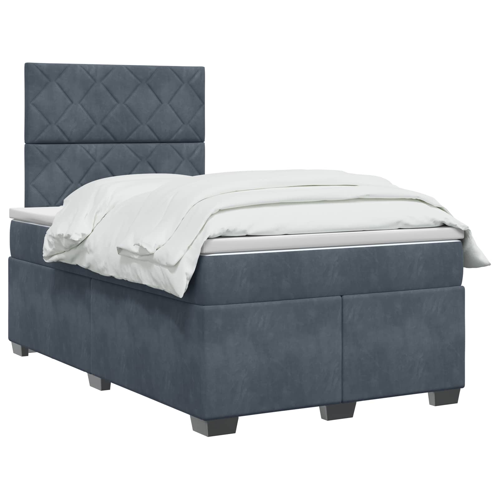 Letto box spring con materasso Grigio Scuro 120 x 190 cm | homemem39