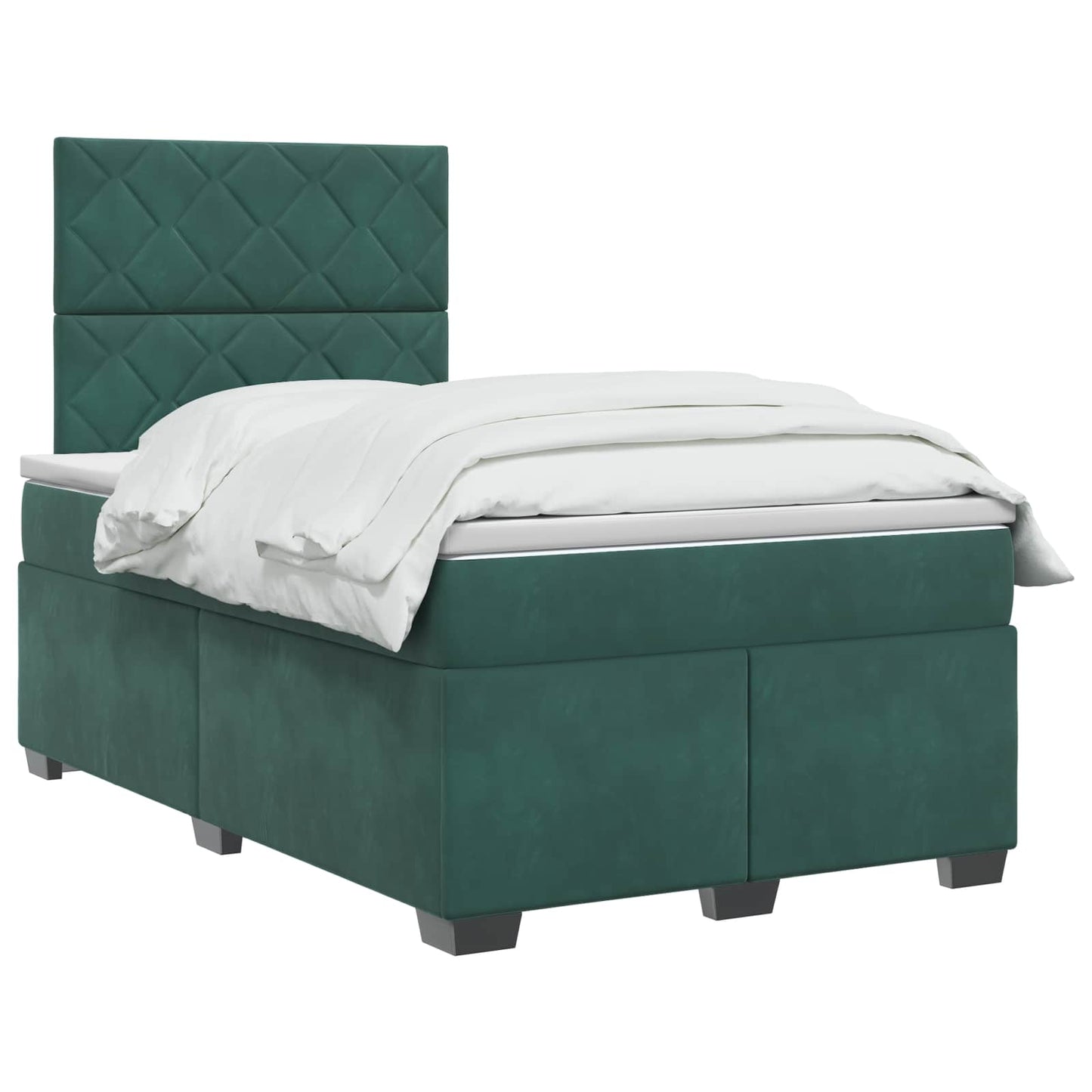 Letto box spring con materasso Verde Scuro 120 x 200 cm Velluto | homemem39