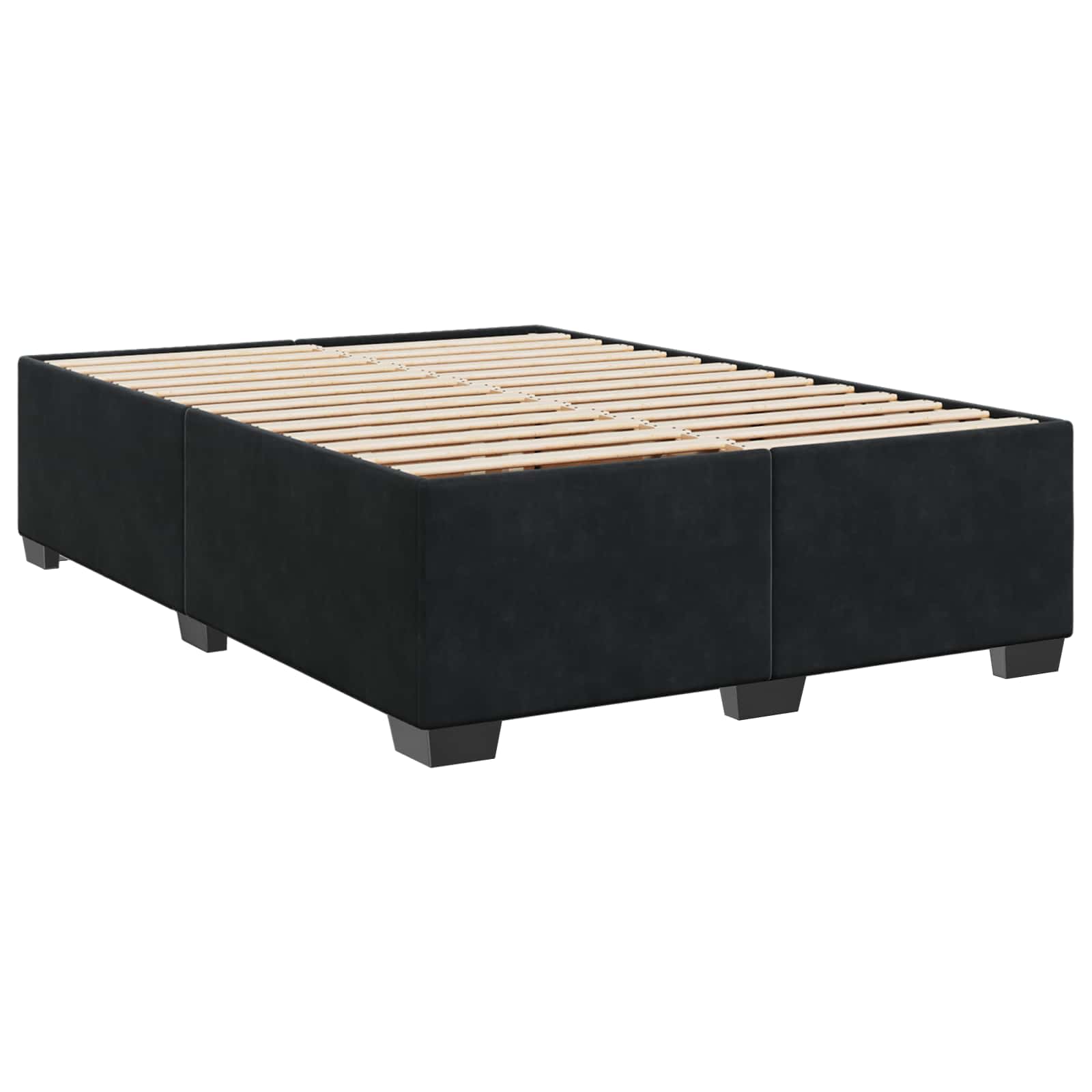 Letto box spring con materasso Nero 140 x 200 cm Velluto | homemem39