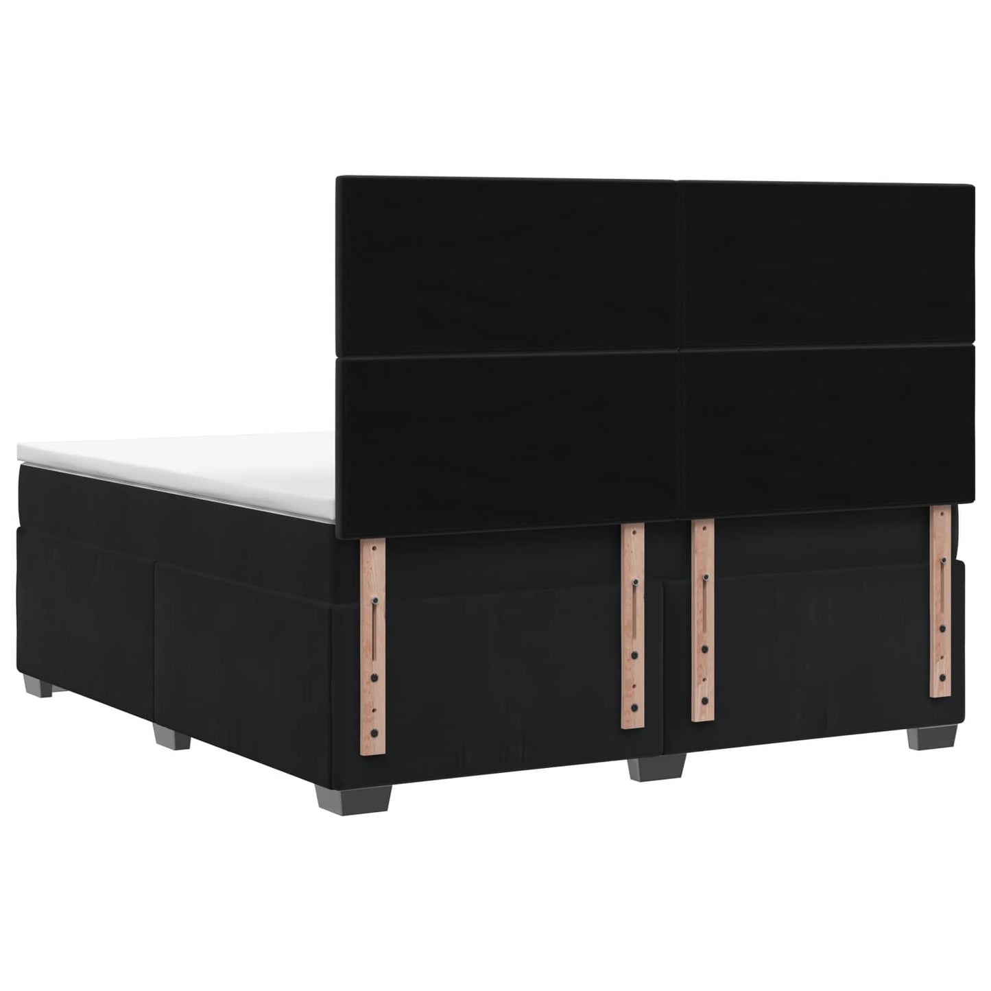 Letto box spring con materasso Nero 140 x 200 cm Velluto | homemem39
