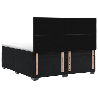 Letto box spring con materasso Nero 140 x 200 cm Velluto | homemem39