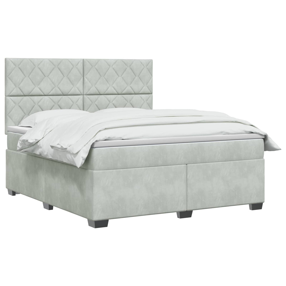 Letto box spring con materasso Grigio Chiaro 180 x 200 cm | homemem39